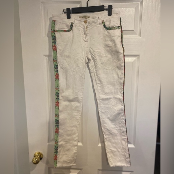 ETRO Milano Off-White Ribbon Embroidered Pants Size 29 - Picture 10 of 13